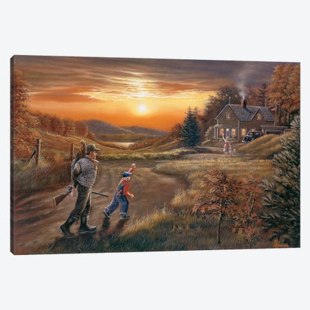Home From The Hunt Turkey Hunters Canvas Print #AOA14} by Anderson Art Canvas Art