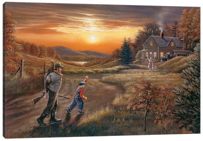 Home From The Hunt Turkey Hunters Canvas Art Print