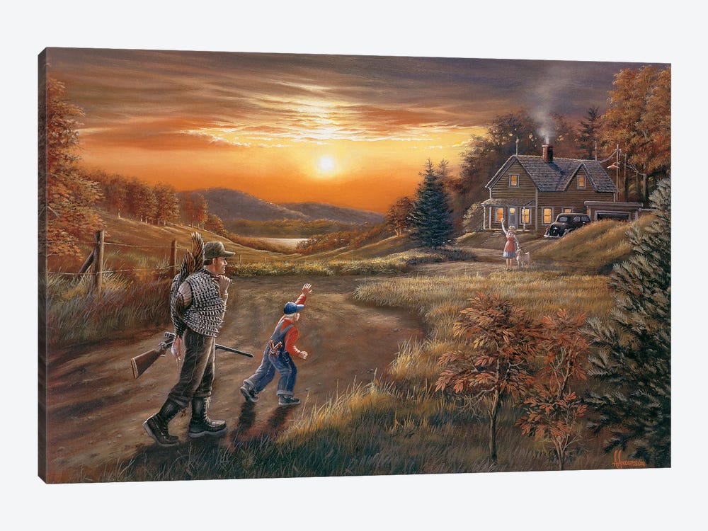 Home From The Hunt Turkey Hunters by Anderson Art 1-piece Canvas Art Print