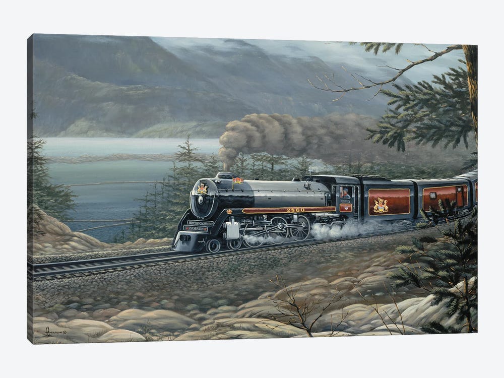 The Royal Hudson Train by Anderson Art 1-piece Canvas Artwork