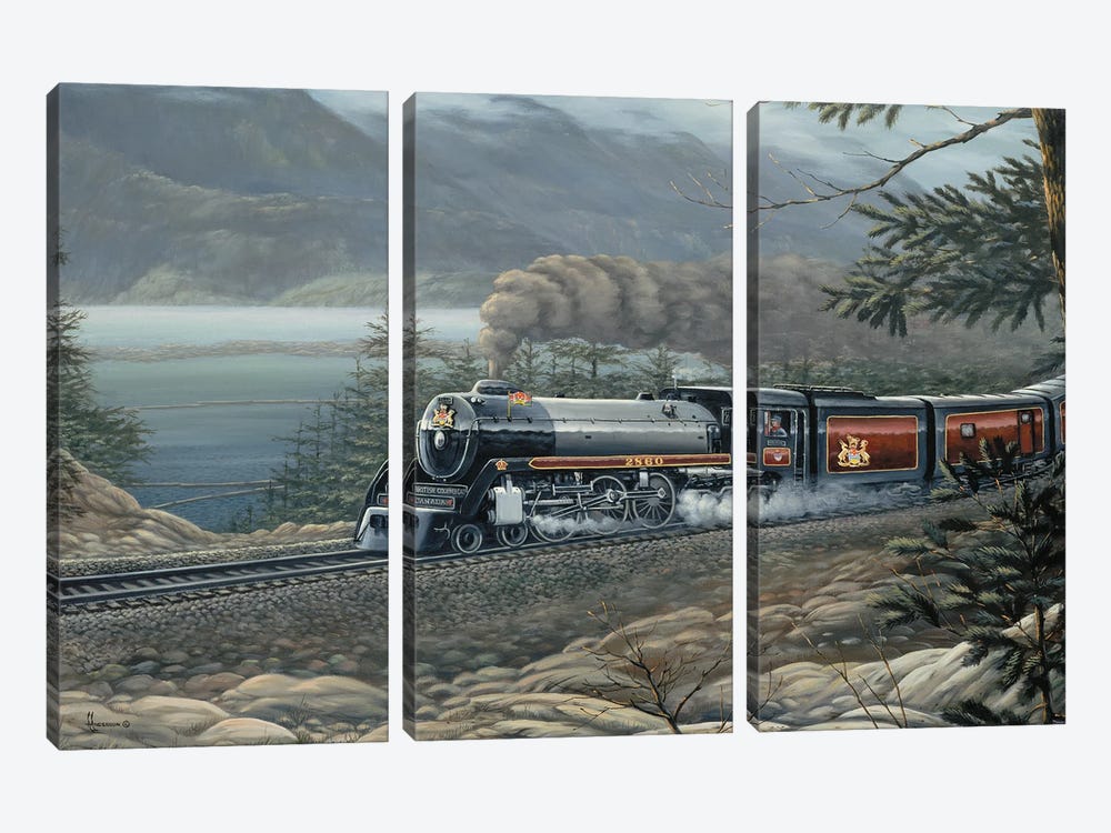 The Royal Hudson Train by Anderson Art 3-piece Canvas Artwork