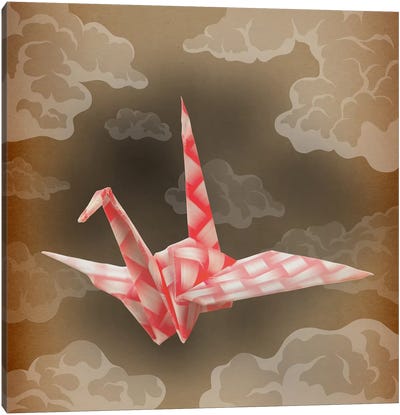The Fleeting Paper Crane Vintage Canvas Art Print - The Art of Origami