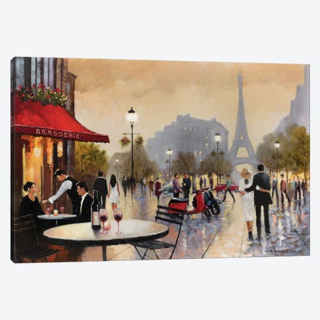 Paris Stroll Canvas Print #AOR15} by E. Anthony Orme Canvas Art Print