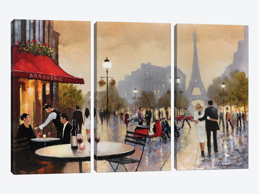 Paris Stroll 3-piece Canvas Art Print