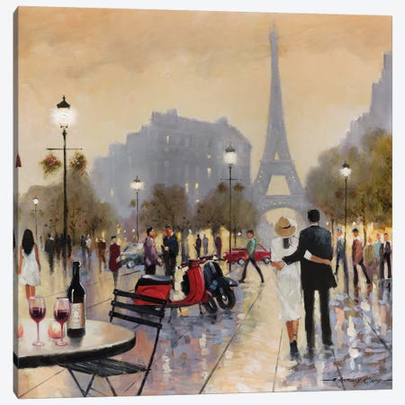Paris Twilight Canvas Print #AOR16} by E. Anthony Orme Art Print