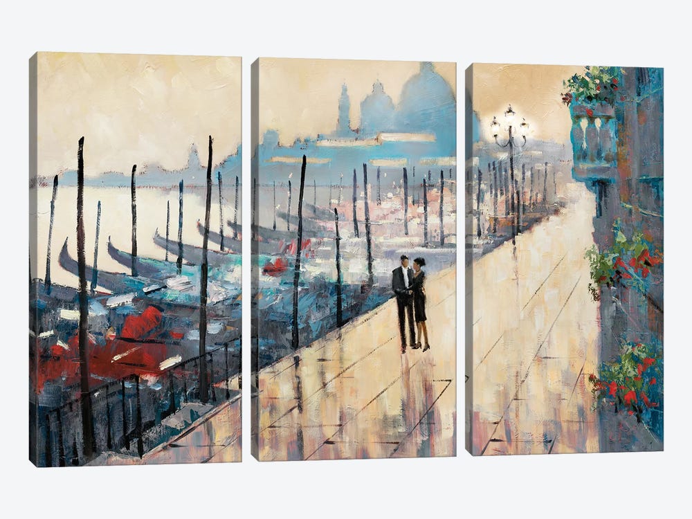 Venice Encounter by E. Anthony Orme 3-piece Canvas Art Print