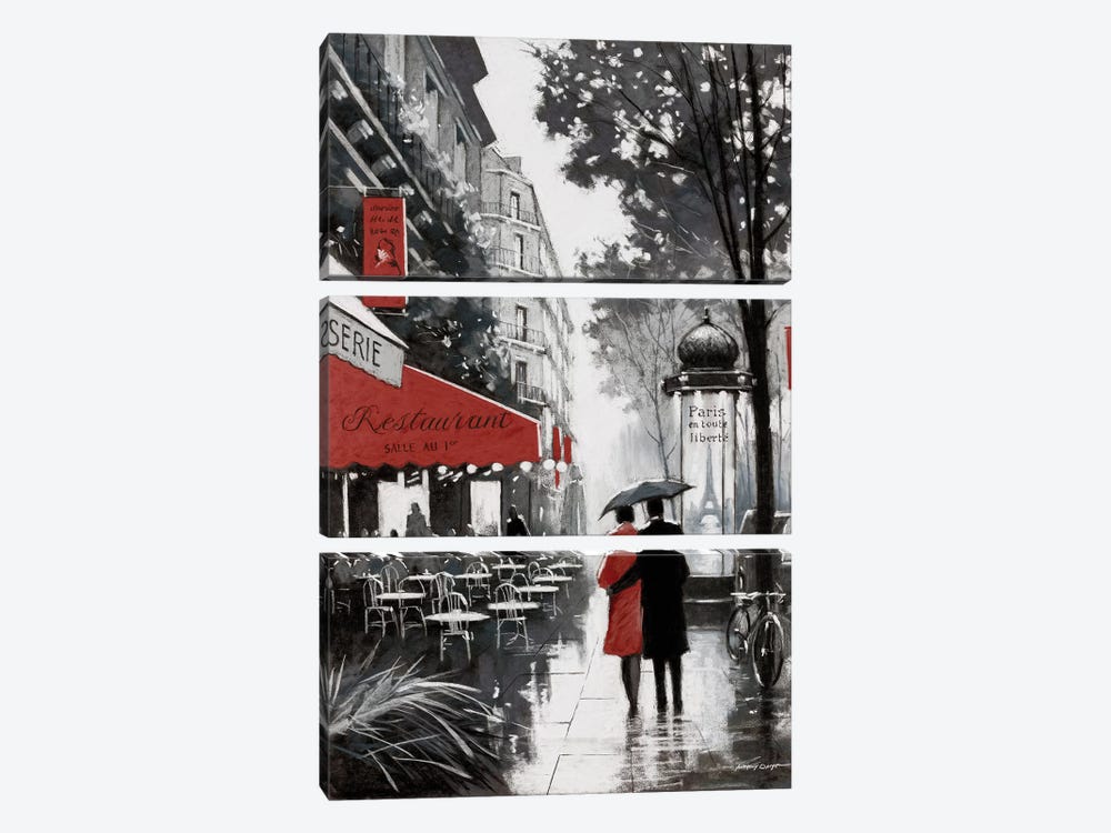 Rainy Paris II by E. Anthony Orme 3-piece Canvas Artwork