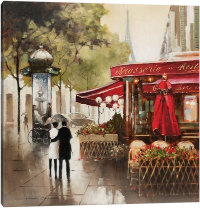 Paris in the Rain Canvas Art Print