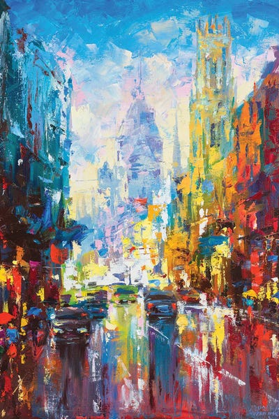 Intense Impressionism: Abstract Cityscape (London) by Andrej Ostapchuk
