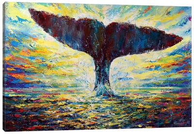 The Energy Of Life Canvas Art Print - Whale Art