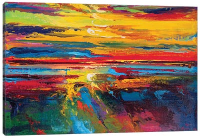 Abstract Seascape XV Canvas Art Print - Sunsets & The Sea