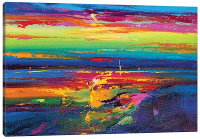 Abstract Seascape XIX Canvas Art Print - Sunsets & The Sea