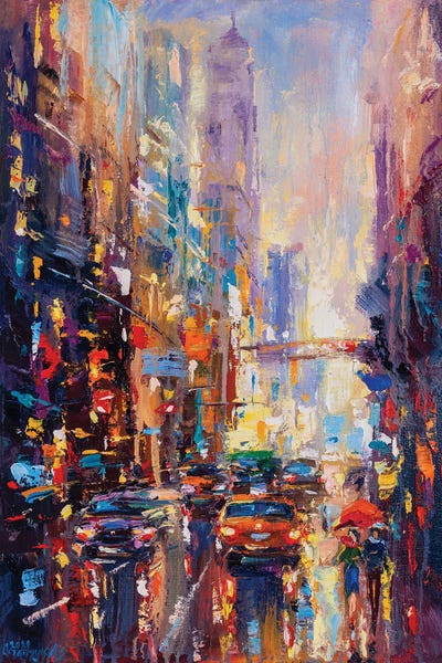 Intense Impressionism: Abstract Cityscape (New York) II by Andrej Ostapchuk