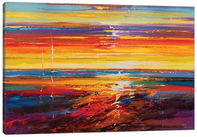 Abstract Seascape X Canvas Art Print - Sunsets & The Sea