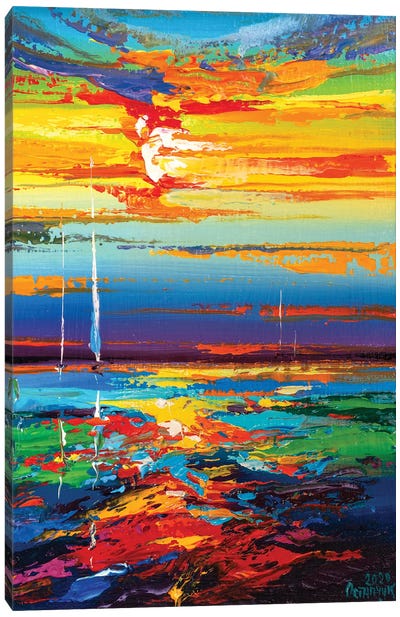 Abstract Seascape XVIII Canvas Art Print - Sunsets & The Sea
