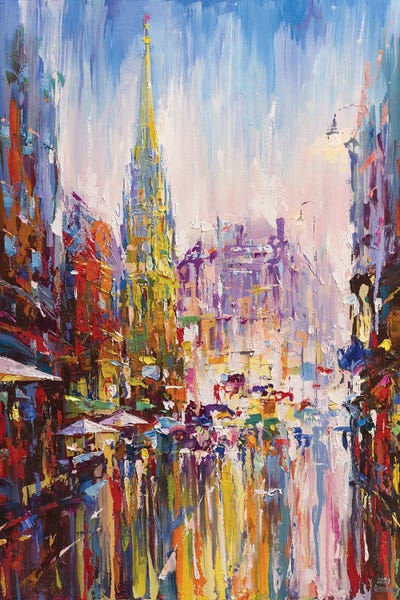 City Sunrises & Sunsets: Abstract Cityscape Wien by Andrej Ostapchuk