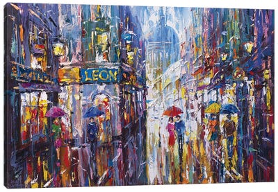 Abstract Cityscape London II Canvas Art Print - Umbrella Art