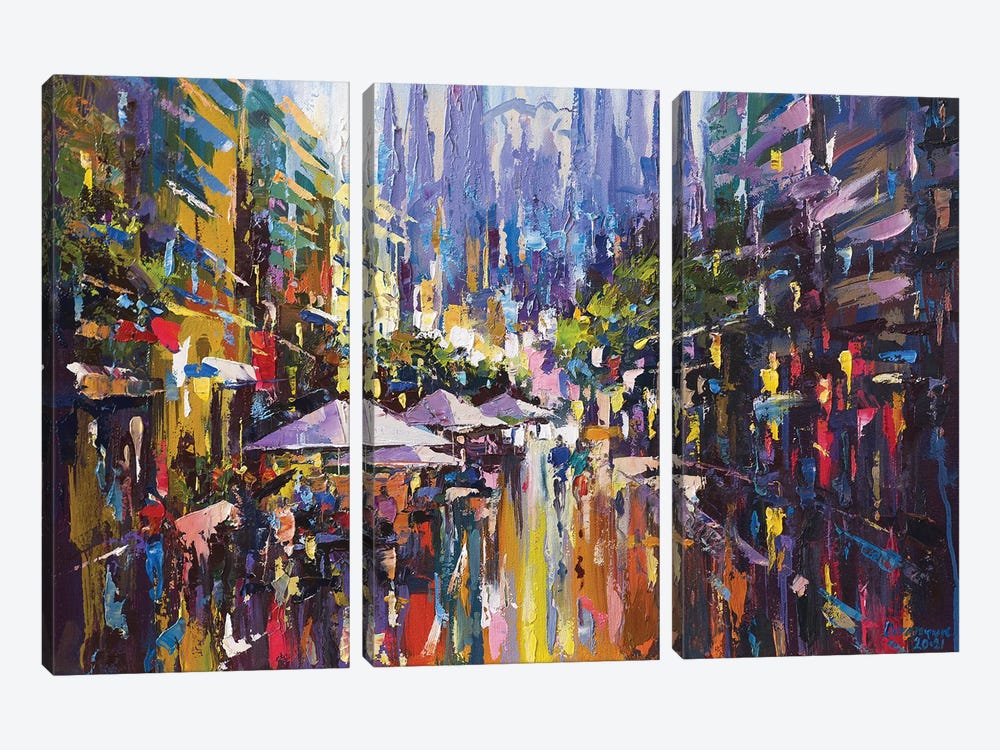 Cityscape Barcelona by Andrej Ostapchuk 3-piece Canvas Artwork