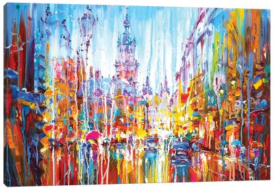 Abstract Cityscape (Lviv) Canvas Art Print - Andrej Ostapchuk