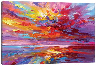Abstract Sunrise On Sea Canvas Art Print - Andrej Ostapchuk