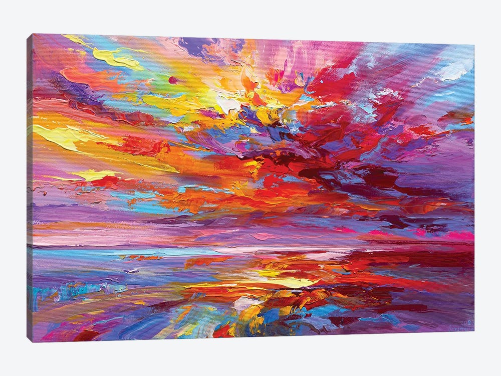 Abstract Sunrise On Sea by Andrej Ostapchuk 1-piece Canvas Print