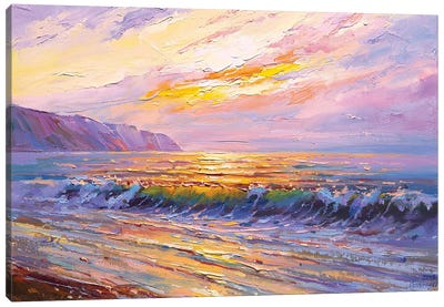Morning Seascape Canvas Art Print - Purple Art