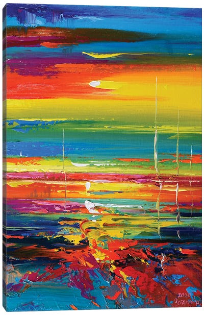 Abstract Seascape VIII Canvas Art Print - Gestural Skies