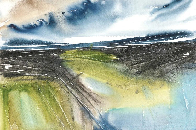 Deep Blue Sky, Abstract Landscape by Ana Ozz wall art
