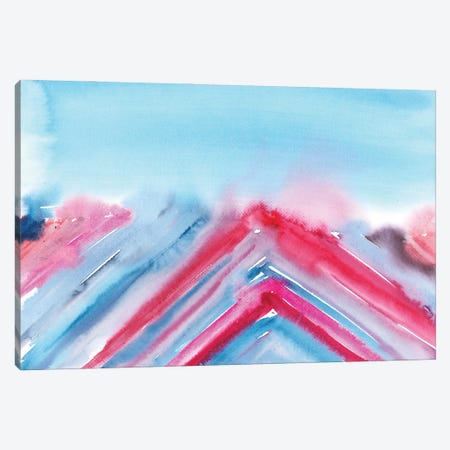 Abstract Light Blue And Pink Mountain Landscape Canvas Print #AOZ112} by Ana Ozz Canvas Artwork