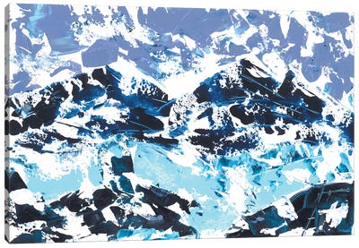 Blue Mountains, Abstract Mountainscape Canvas Art Print - Ana Ozz