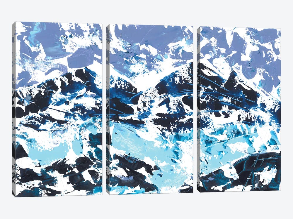 Blue Mountains, Abstract Mountainscape by Ana Ozz 3-piece Art Print