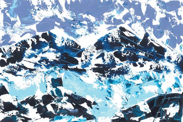 Ana Ozz: Blue Mountains, Abstract Mountainscape by Ana Ozz