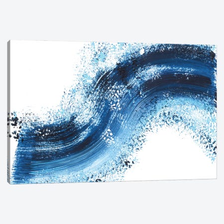 Blue Wave V, Abstract Seascape Canvas Print #AOZ128} by Ana Ozz Canvas Print