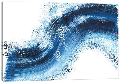 Blue Wave V, Abstract Seascape Canvas Art Print - Ana Ozz
