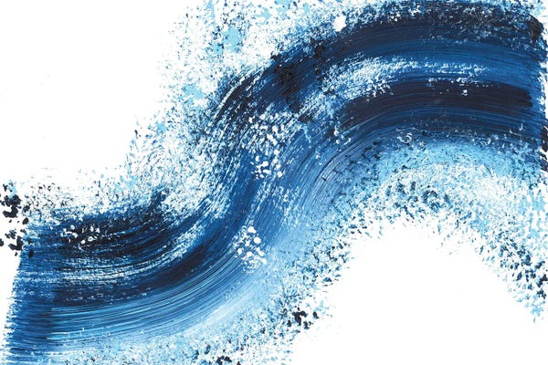 Ana Ozz: Blue Wave V, Abstract Seascape by Ana Ozz