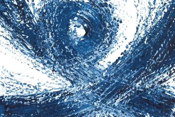 Dreamy Watercolor Artists: Blue Wave VI, Abstract Seascape by Ana Ozz