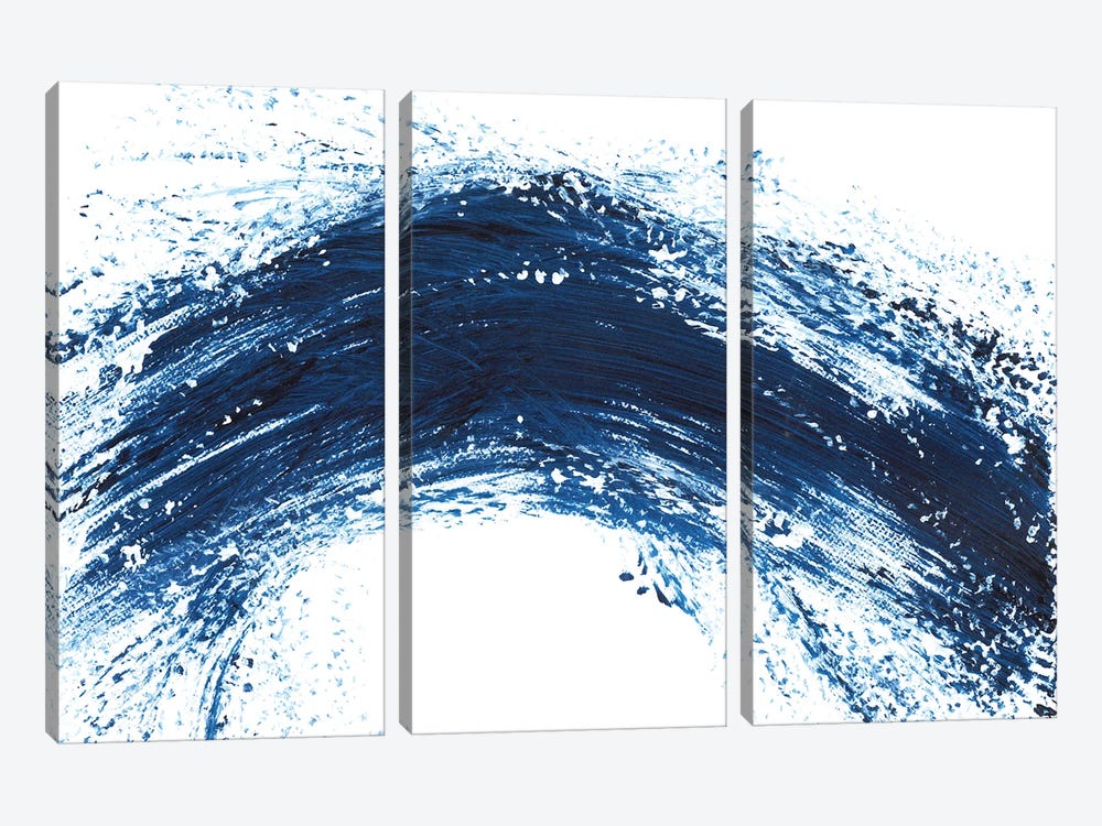 Blue Wave VIII, Abstract Seascpe by Ana Ozz 3-piece Canvas Artwork