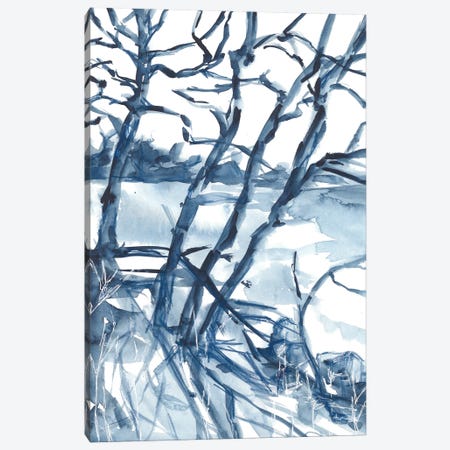 Winter Blue Landscape, Trees Canvas Print #AOZ13} by Ana Ozz Canvas Art