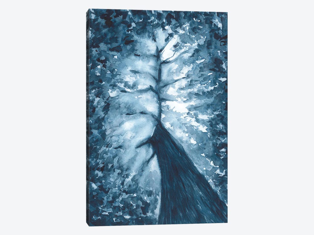 Mysterious Tree, Watercolor Abstraction by Ana Ozz 1-piece Canvas Wall Art