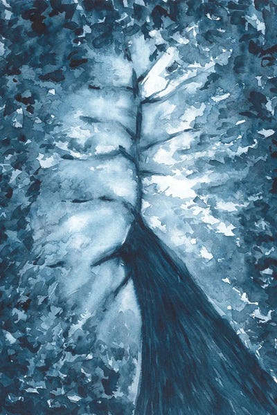 Dreamy Watercolor Artists: Mysterious Tree, Watercolor Abstraction by Ana Ozz