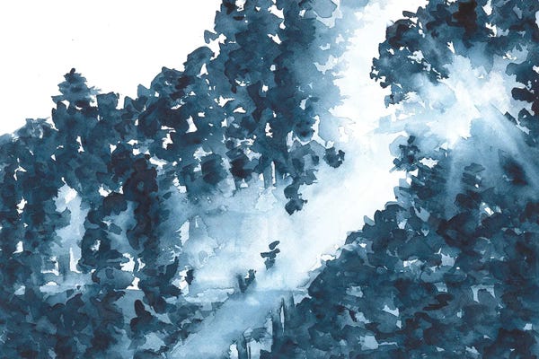Ana Ozz: Sunny Day In Nature, Watercolor Landscpae by Ana Ozz