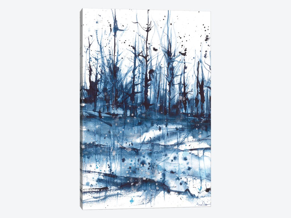 Abstract Blue Landscape by Ana Ozz 1-piece Canvas Art