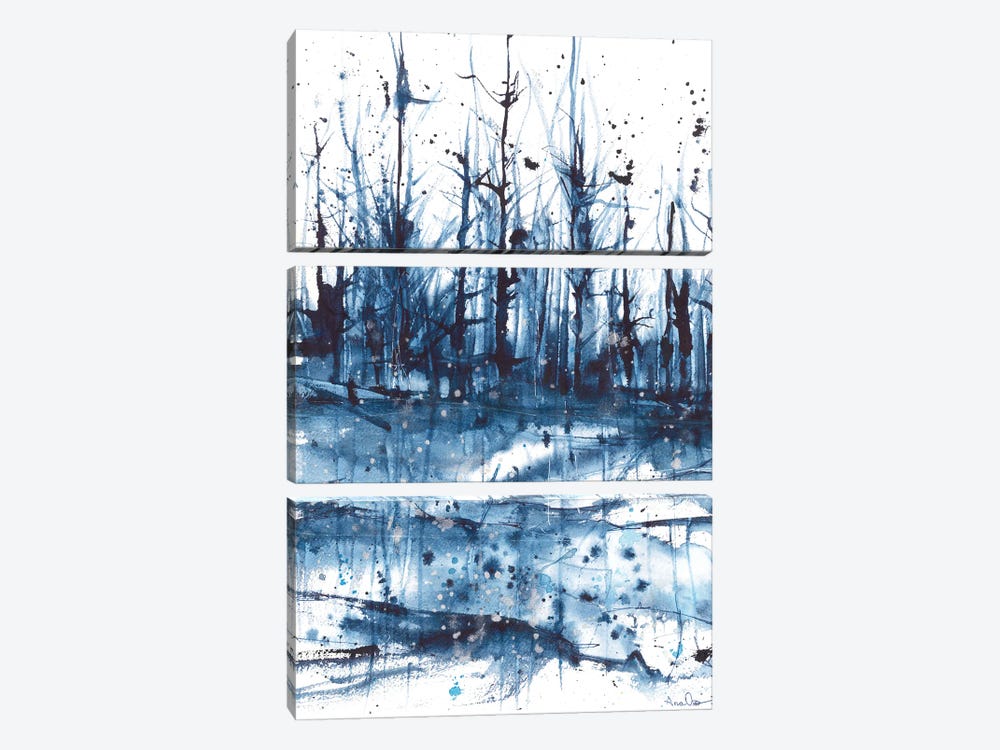 Abstract Blue Landscape by Ana Ozz 3-piece Canvas Art