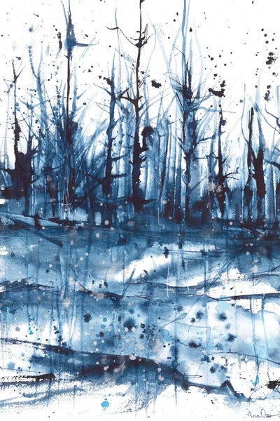 Ana Ozz: Abstract Blue Landscape by Ana Ozz