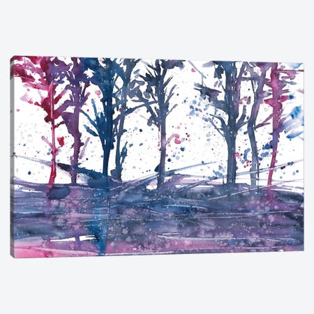 Blue And Pink Abstract Landscape, After The Rain Canvas Print #AOZ149} by Ana Ozz Art Print