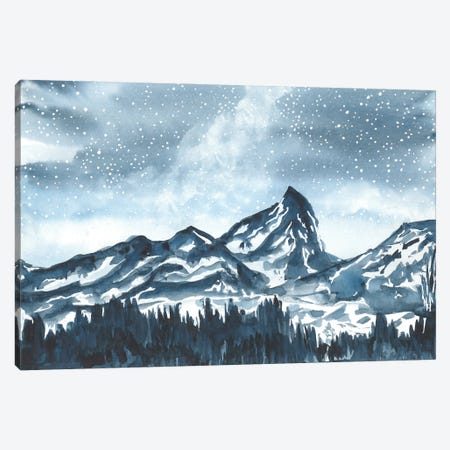 Night In Mountains Canvas Print #AOZ14} by Ana Ozz Art Print