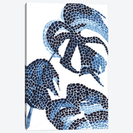 Blue Monstera Canvas Print #AOZ154} by Ana Ozz Canvas Art Print