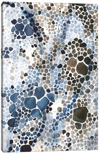 Blue And Brown Abstraction II Canvas Art Print - Ana Ozz