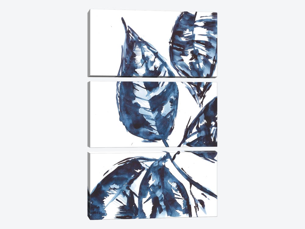 Blue Leaves by Ana Ozz 3-piece Canvas Print