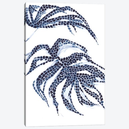 Abstract Blue Monstera Canvas Print #AOZ159} by Ana Ozz Canvas Art